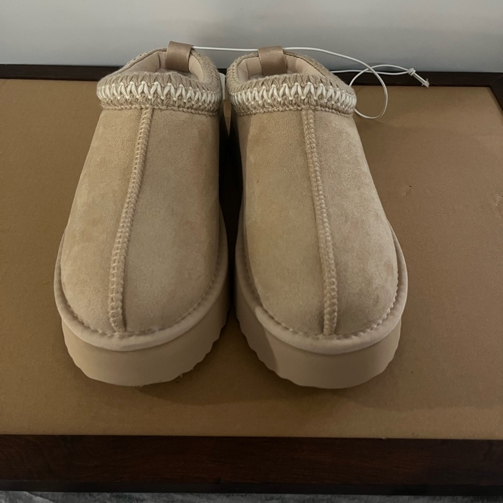 Altar'd State Cream Fuzzy Slip-On Shoes